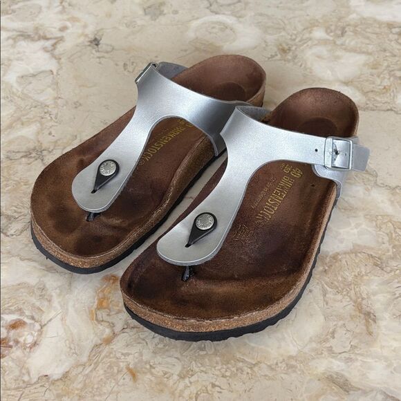 Birkenstock Gizeh Birko-Flor Sandals - Silver - Picture 5 of 14